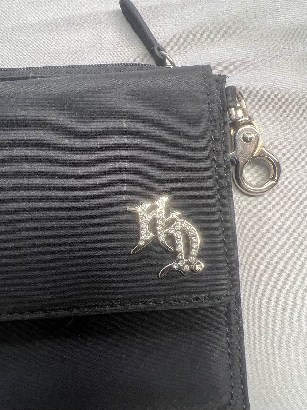 Harley-Davidson Black Crossbody Pouch with Silver Hardware - Picture 2 of 8